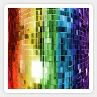 Rainbow Mirrored Disco Ball Pattern Sticker